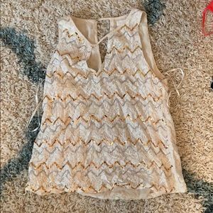 Cream lace tank